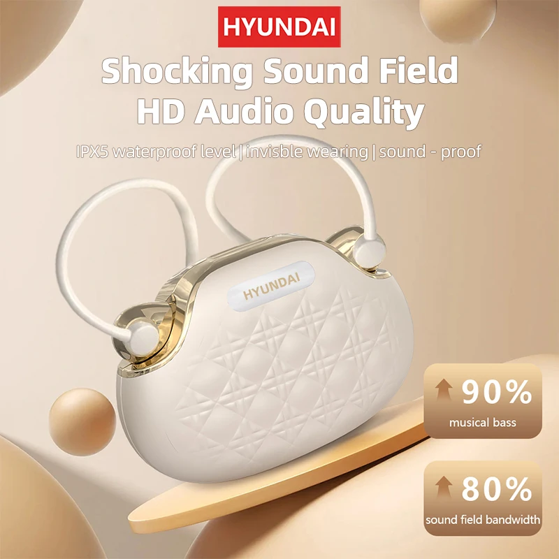 HYUNDAI YX49 New Fashionable OWS Earphones with Handbag-Style Light Luxury Design Comfortable Fit Perfect Gift for Girl
HYUNDAI YX49 New Fashionable OWS Earphones with Handbag-Style Light Luxury Design Comfortable Fit Perfect Gift for Girl