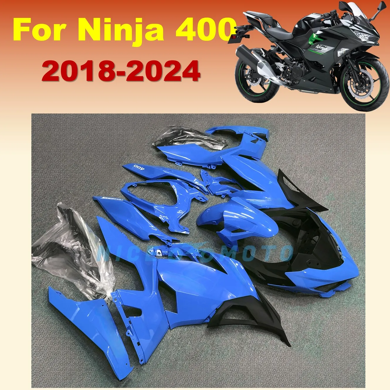 Синие комплекты обтекателей для мотоцикла, подходят для Kawasaki Ninja400 EX400 2018 2019 2020 2021 2022 2023 2024, полный комплект обтекателей для кузова
Синие комплекты обтекателей для мотоцикла, подходят для Kawasaki Ninja400 EX400 2018 2019 2020 2021 2022 2023 2024, полный комплект обтекателей для кузова