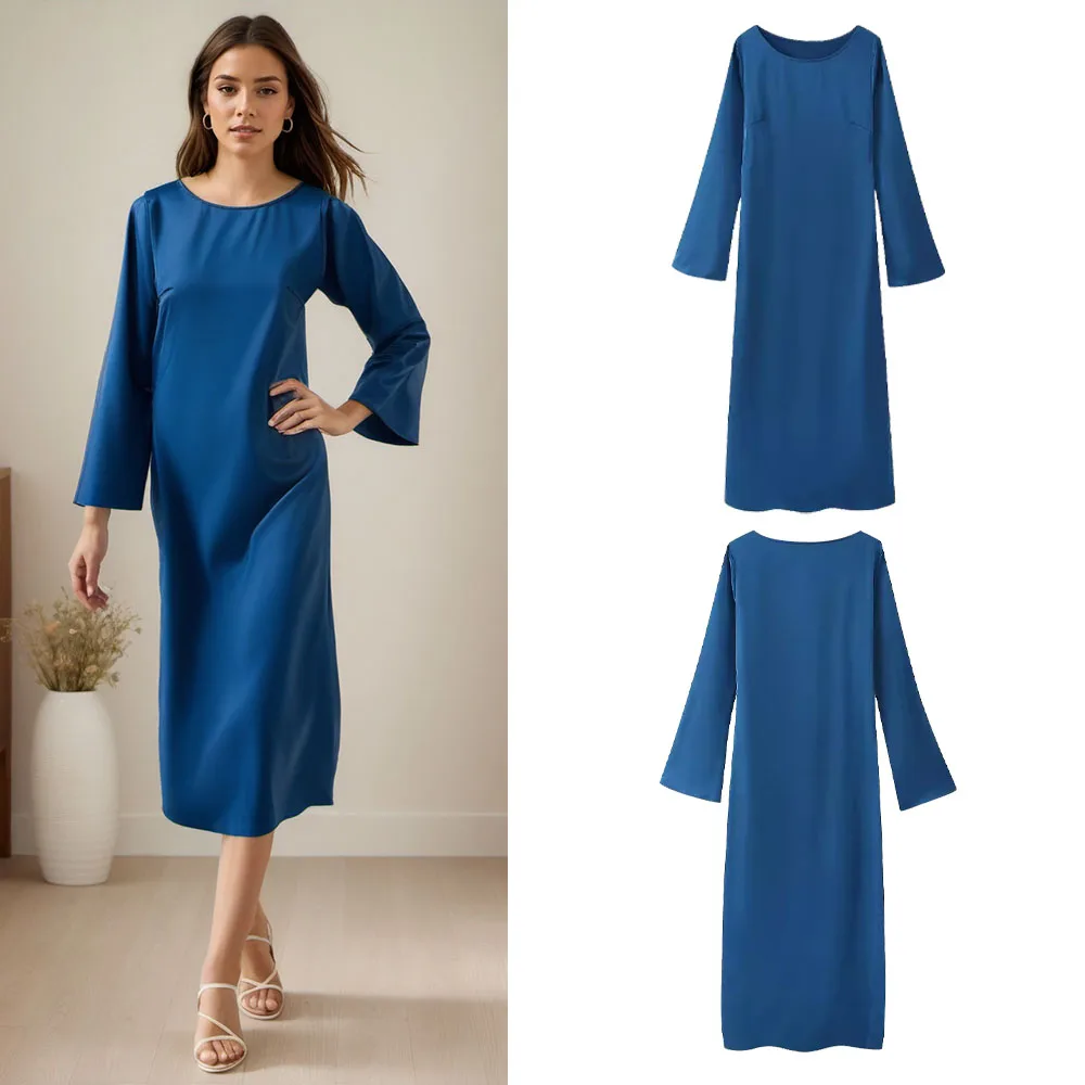 2024 Spring/Summer Fake Style Women's Long Sleeve Satin Garden Collar Dress for Home and Outdoor Commuting
2024 Spring/Summer Fake Style Women's Long Sleeve Satin Garden Collar Dress for Home and Outdoor Commuting
