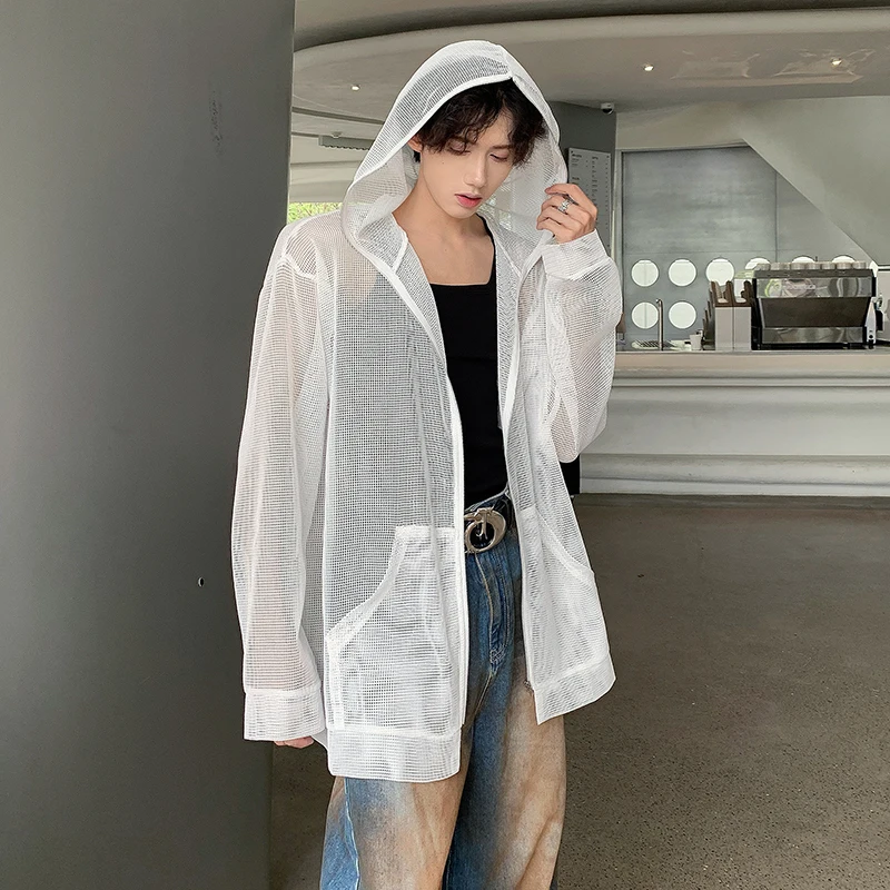 Легкая дышащая летняя мужская куртка-кардиган на молнии с капюшоном, многослойная, длинная, для защиты от солнца
Легкая дышащая летняя мужская куртка-кардиган на молнии с капюшоном, многослойная, длинная, для защиты от солнца