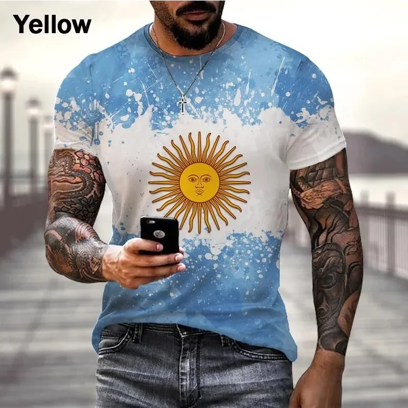 Oversized Sports T-shirt Argentine Flag badge 3D Printed Men's T-shirt Football fan Gift Patriotic T-shirt
Oversized Sports T-shirt Argentine Flag badge 3D Printed Men's T-shirt Football fan Gift Patriotic T-shirt