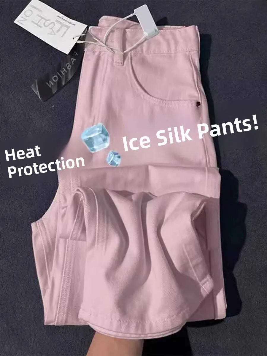 Pink Silk Wide Leg Pants Women's Summer Thin High Waist plus Size Ice Silk Straight Tube Narrow Version Floor-Length Pants
Pink Silk Wide Leg Pants Women's Summer Thin High Waist plus Size Ice Silk Straight Tube Narrow Version Floor-Length Pants