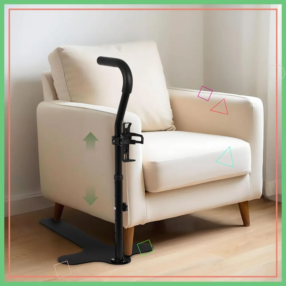 Chair Lift Assist Aid for Elderly Sit to Stand - 6 Height Adjustable Handle, Black
Chair Lift Assist Aid for Elderly Sit to Stand - 6 Height Adjustable Handle, Black