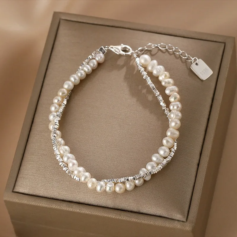 Fashion 925 Sterling Silver Pearl Bracelets for Women Girls Luxury Double Layer Pearl Silver Chain Bracelets Party Jewelry Gifts
Fashion 925 Sterling Silver Pearl Bracelets for Women Girls Luxury Double Layer Pearl Silver Chain Bracelets Party Jewelry Gifts