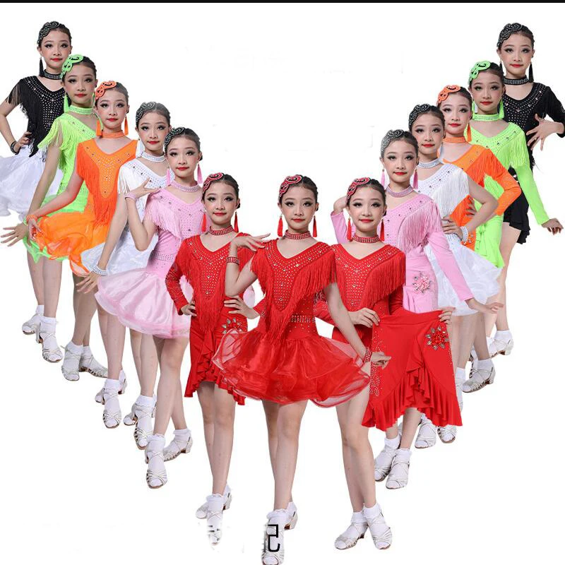 Girls Ballroom Tassels Sequined Latin Dancing Clothes Kids Rhinestone Salsa Costumes Girls Skating Dance Skirt Dress Clothing
Girls Ballroom Tassels Sequined Latin Dancing Clothes Kids Rhinestone Salsa Costumes Girls Skating Dance Skirt Dress Clothing