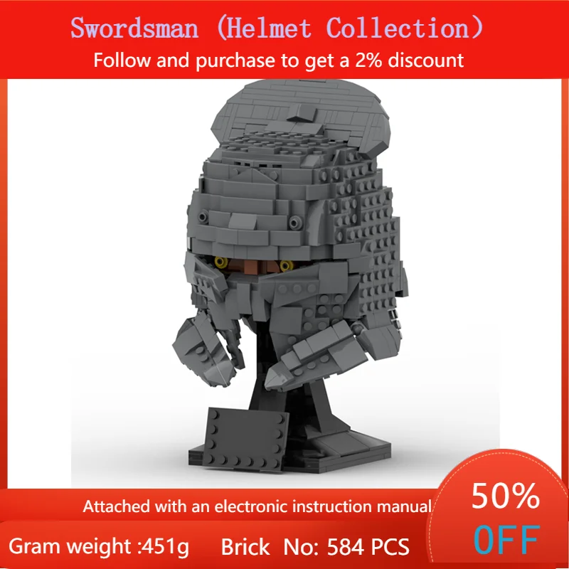 Building Block Model 584 Parts MOC Swordsman Statue With Helmet Collection Creative Christmas Gift For Boys Adults Children
Building Block Model 584 Parts MOC Swordsman Statue With Helmet Collection Creative Christmas Gift For Boys Adults Children