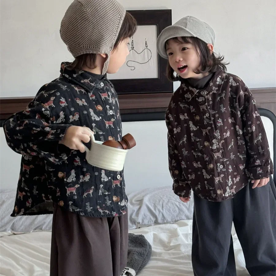 Kids Clothing Cartoon Print Loose Long Sleeved Shirt 2024 Autumn New Boys And Girls Fashion Casual Retro Style Shirt
Kids Clothing Cartoon Print Loose Long Sleeved Shirt 2024 Autumn New Boys And Girls Fashion Casual Retro Style Shirt