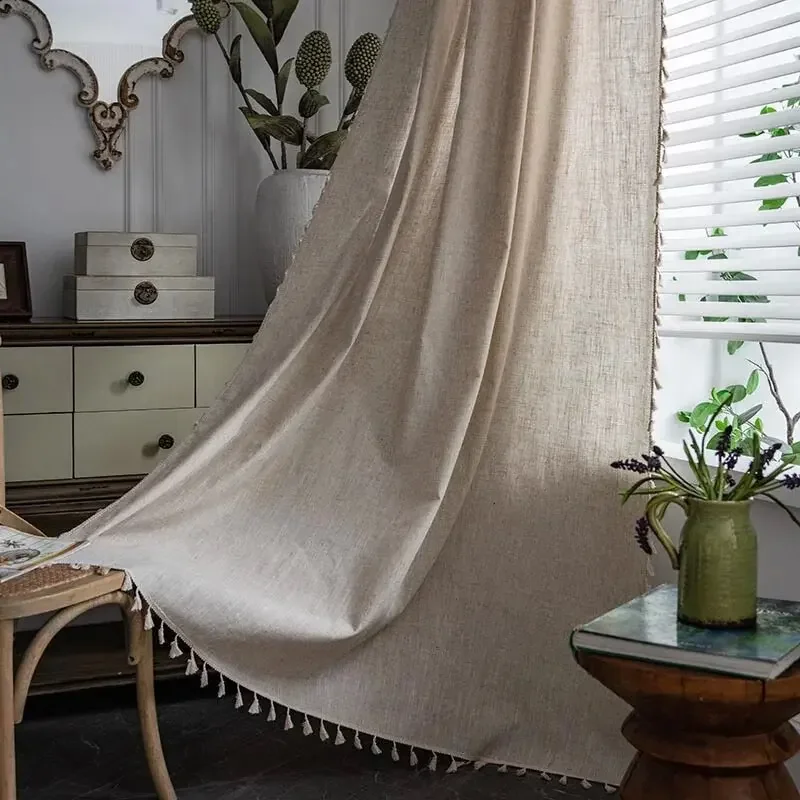 Half Blackout Curtains Living Room Bedroom Cotton and Linen Curtain Tassel Lace Finished Window Curtain Modern Simple Decor
Half Blackout Curtains Living Room Bedroom Cotton and Linen Curtain Tassel Lace Finished Window Curtain Modern Simple Decor
