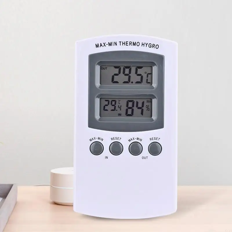 KX4B Indoor Outdoor Thermometer Hygrometer LCD Display Easy to Read Gauge for Home Bedroom Office Equipment Tool
KX4B Indoor Outdoor Thermometer Hygrometer LCD Display Easy to Read Gauge for Home Bedroom Office Equipment Tool