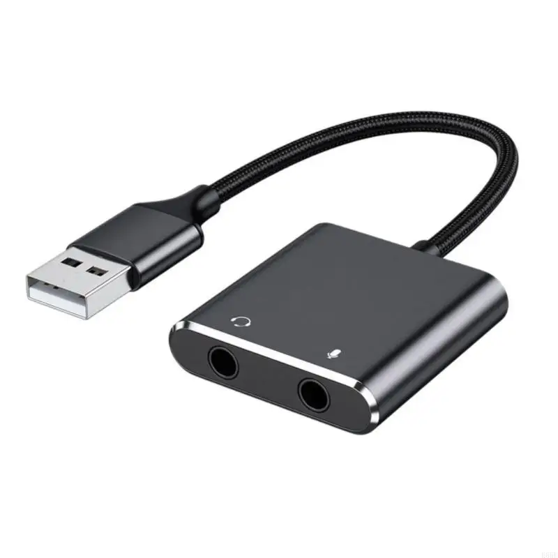 E65E USB -внешняя звуковая карта USB -адаптер для ПК на рабочем столе стерео звуковой карты с 3,5 -миллиметровым портом для
E65E USB -внешняя звуковая карта USB -адаптер для ПК на рабочем столе стерео звуковой карты с 3,5 -миллиметровым портом для