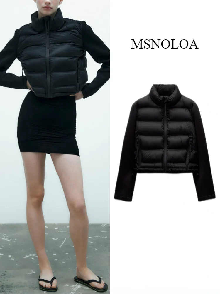 MSNOLOA 2024Splicing Short Padded Jacket Coat Autumn Winter New Stand Collar Long Sleeve Zipper Closure Thickened Warm Jacket
MSNOLOA 2024Splicing Short Padded Jacket Coat Autumn Winter New Stand Collar Long Sleeve Zipper Closure Thickened Warm Jacket