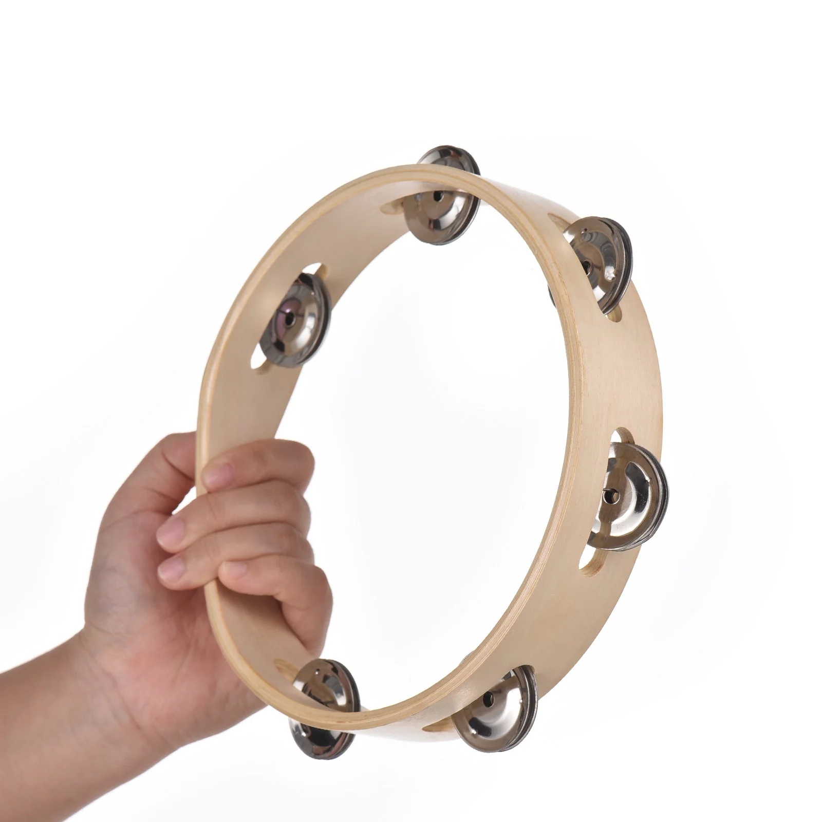 6/8 Inch Tambourine Hand Cranked Bell Single Row Wooden Tambourine Rings Wooden Natural Color Metal Bell Sound
6/8 Inch Tambourine Hand Cranked Bell Single Row Wooden Tambourine Rings Wooden Natural Color Metal Bell Sound