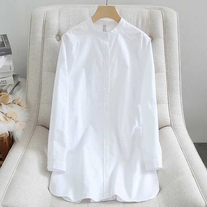 Long White Shirts for Women, O-Neck Cotton Tops, Loose Casual Office Lady Outwear, Summer, 2024
Long White Shirts for Women, O-Neck Cotton Tops, Loose Casual Office Lady Outwear, Summer, 2024