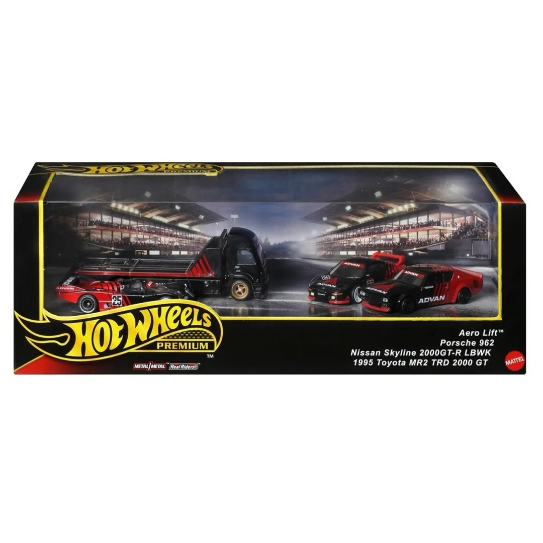 Hot Wheels Premium Garage Set Aero Lift+Porsche 962+Nissan Skyline 2000GT-R+1995 Toyota MR2 TRDGT 1:64 Die-Cast Vehicles GMH39
Hot Wheels Premium Garage Set Aero Lift+Porsche 962+Nissan Skyline 2000GT-R+1995 Toyota MR2 TRDGT 1:64 Die-Cast Vehicles GMH39