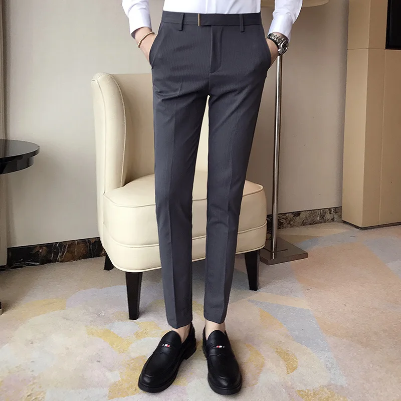 Mens Striped Suit Pants Formal Pants Summer New High Quality Fashion Solid Color Casual Stretch Slim Trousers Mens Clothing
Mens Striped Suit Pants Formal Pants Summer New High Quality Fashion Solid Color Casual Stretch Slim Trousers Mens Clothing