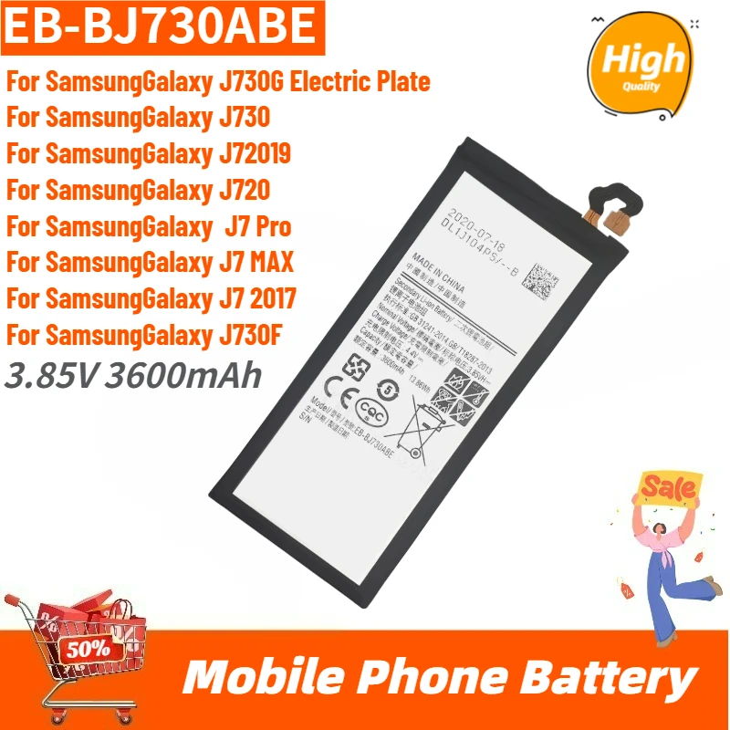 High Quality EB-BJ730ABE Replacement Phone Battery 3.85V 3600mAh For SamsungGalaxy J7 Pro 2017 J730 SM-J730F J730FM Brand New
High Quality EB-BJ730ABE Replacement Phone Battery 3.85V 3600mAh For SamsungGalaxy J7 Pro 2017 J730 SM-J730F J730FM Brand New