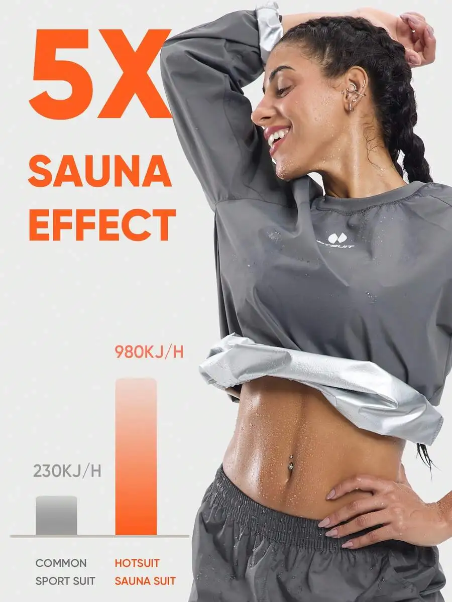 Women Sauna Suit Fitness Shirt Workout Clothes Sweat Suit For Weight Loss
Women Sauna Suit Fitness Shirt Workout Clothes Sweat Suit For Weight Loss
