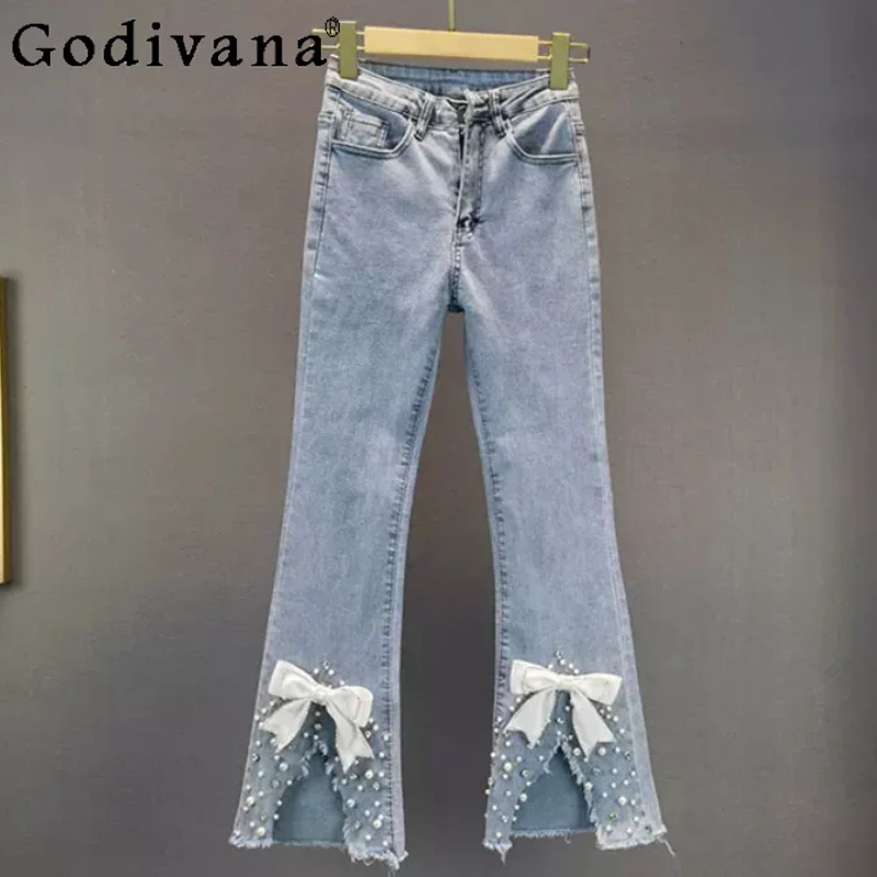 European Heavy Industry Beaded Diamond Thin Jeans Woman Summer New High Waist Sweet Bow Slim Fit Elegant Korean Split Pants
European Heavy Industry Beaded Diamond Thin Jeans Woman Summer New High Waist Sweet Bow Slim Fit Elegant Korean Split Pants