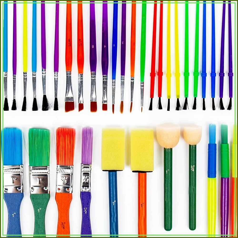 35 All Purpose Paint Brushes Value Pack – 8 Different Types, Great for Watercolors, Acrylic & Washable Paints
35 All Purpose Paint Brushes Value Pack – 8 Different Types, Great for Watercolors, Acrylic & Washable Paints