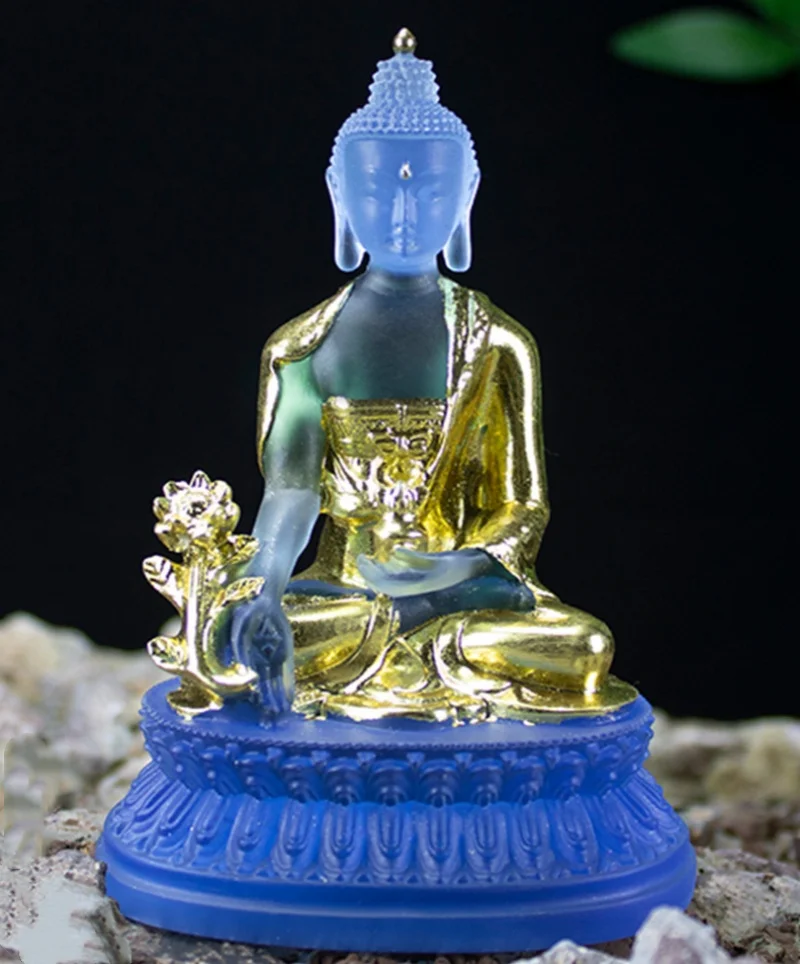 Water Glass Medicine Buddha Statue - Gold Foil Resin Buddha Figurine Craft Ornament
Water Glass Medicine Buddha Statue - Gold Foil Resin Buddha Figurine Craft Ornament