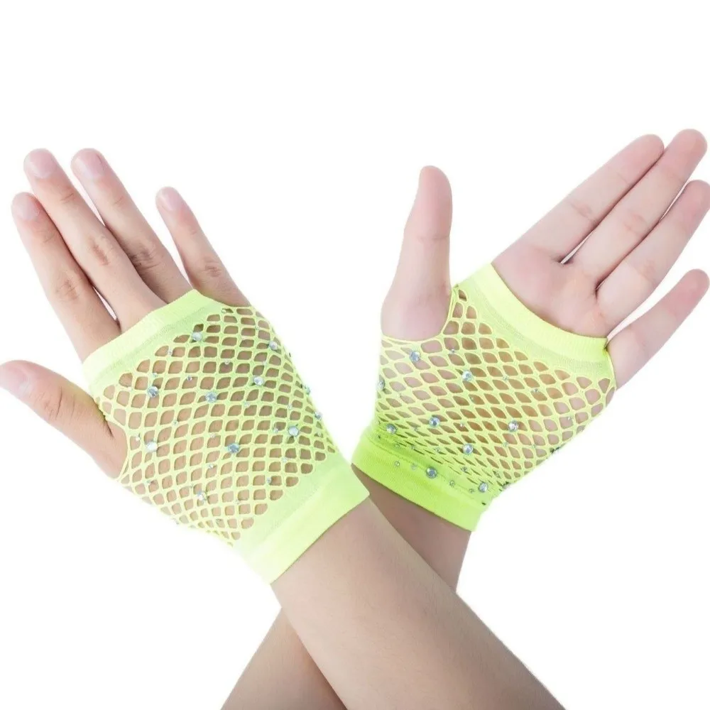 Short Elastic Rhinestone Gloves Shiny Punk Fishnet Fingerless Gloves Gothic Style Black White Long Gloves Party Wear
Short Elastic Rhinestone Gloves Shiny Punk Fishnet Fingerless Gloves Gothic Style Black White Long Gloves Party Wear