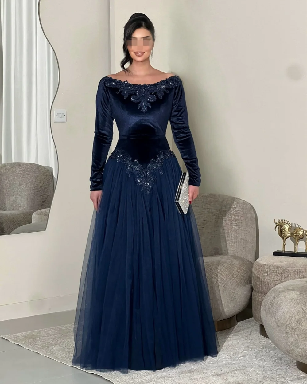 Customized Modern Style Women Tulle Applique Beading A-line Evening Dresses Classic O-Neck Long Sleeves Floor Lenght Party Gowns
Customized Modern Style Women Tulle Applique Beading A-line Evening Dresses Classic O-Neck Long Sleeves Floor Lenght Party Gowns