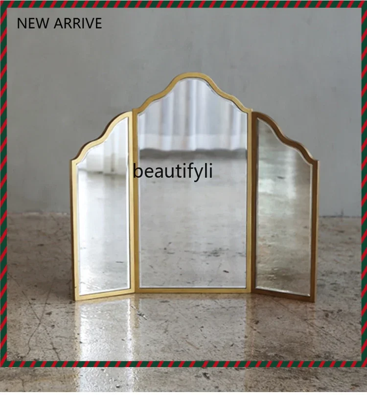 SS NewNordic desktop bedroom retro makeup light luxury wall-mounted bathroom desktop vertical folding dressing 3-face mirror
SS NewNordic desktop bedroom retro makeup light luxury wall-mounted bathroom desktop vertical folding dressing 3-face mirror