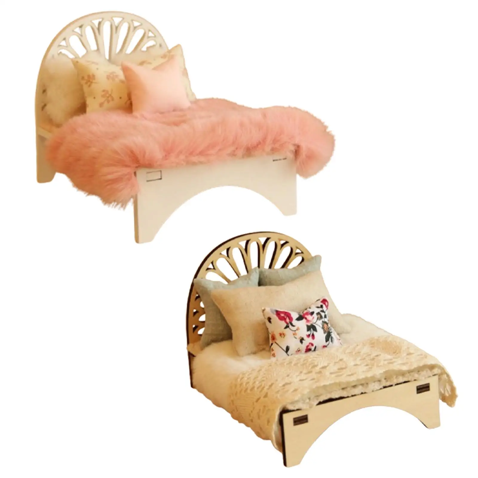 1/12 Dollhouse Bed Miniature Bed Doll House Furnishing Pretend Play DIY Decoration Accessory Dollhouse Furniture for Diorama
1/12 Dollhouse Bed Miniature Bed Doll House Furnishing Pretend Play DIY Decoration Accessory Dollhouse Furniture for Diorama