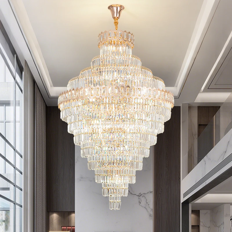 Duplex Villa Living Room Large Chandelier Simple Mezzanine Hotel Light Luxury Crystal Hollow Spiral Staircase Long Chandelier
Duplex Villa Living Room Large Chandelier Simple Mezzanine Hotel Light Luxury Crystal Hollow Spiral Staircase Long Chandelier