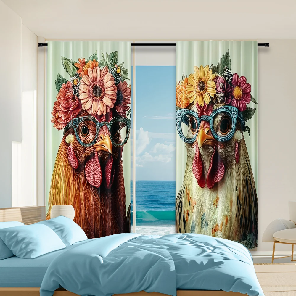 2 pcs, versatile polyester transparent curtains for home decoration Chicken with Glasses for use in bedrooms and living rooms
2 pcs, versatile polyester transparent curtains for home decoration Chicken with Glasses for use in bedrooms and living rooms