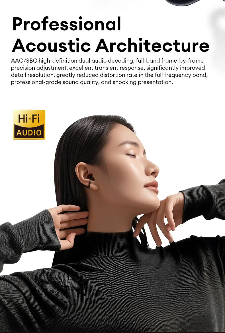 S819907853ff74a4abf18825819bf1a78v Lenovo RS106 OWS Ear Clip Bluetooth 6.0 Earphones Stereo Sound Sports Music Wireless Headphones Low Latency HD Call Earbuds New