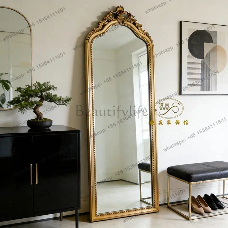 French retro carved full-length mirror home bedroom clothing store luxury floor fitting mirror
French retro carved full-length mirror home bedroom clothing store luxury floor fitting mirror