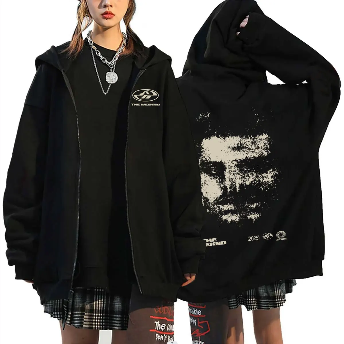 Rapper The Weeknd Face Graphic Zipper Hoodie After Hours Til Dawn Tour 2026 Zip Up Jacket Men Women Hip Hop Fashion Streetwear
Rapper The Weeknd Face Graphic Zipper Hoodie After Hours Til Dawn Tour 2026 Zip Up Jacket Men Women Hip Hop Fashion Streetwear