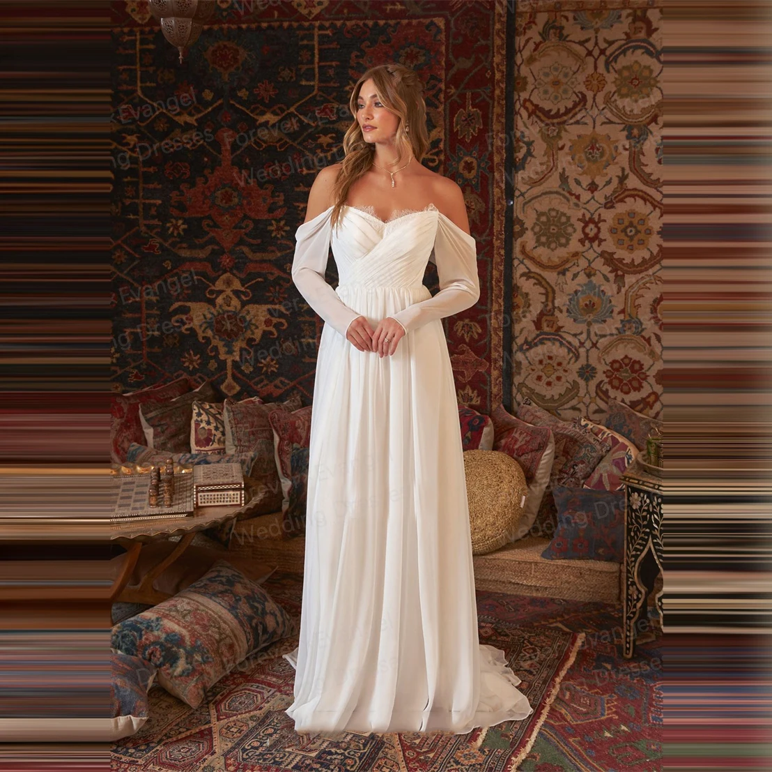 Elegant Illusion Wedding Dresses A Line Woman's Sexy Off Shoulder Sweetheart Long Sleeve Backless Bride Gowns Vestidos De Novias
Elegant Illusion Wedding Dresses A Line Woman's Sexy Off Shoulder Sweetheart Long Sleeve Backless Bride Gowns Vestidos De Novias
