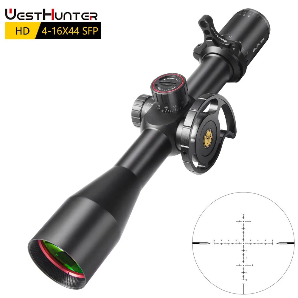 WestHunter HD 4-16X44 SFP Riflescope 1/10 MIL Glass Etched Reticle Hunting Scope Second Focal Plane 30mm Tube Optical Sights
WestHunter HD 4-16X44 SFP Riflescope 1/10 MIL Glass Etched Reticle Hunting Scope Second Focal Plane 30mm Tube Optical Sights