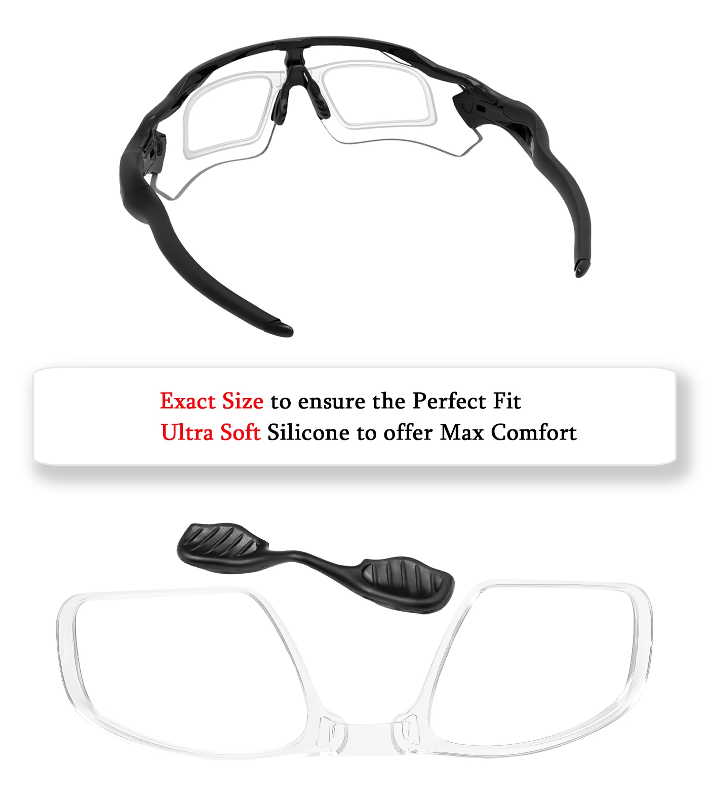 Insert Clip-On RX Adaptor Lens Carrier with Large Nosepad for Oakley Radar Pitch Asian Fit OO9119 OO9207 OO9206 OO9209
Insert Clip-On RX Adaptor Lens Carrier with Large Nosepad for Oakley Radar Pitch Asian Fit OO9119 OO9207 OO9206 OO9209