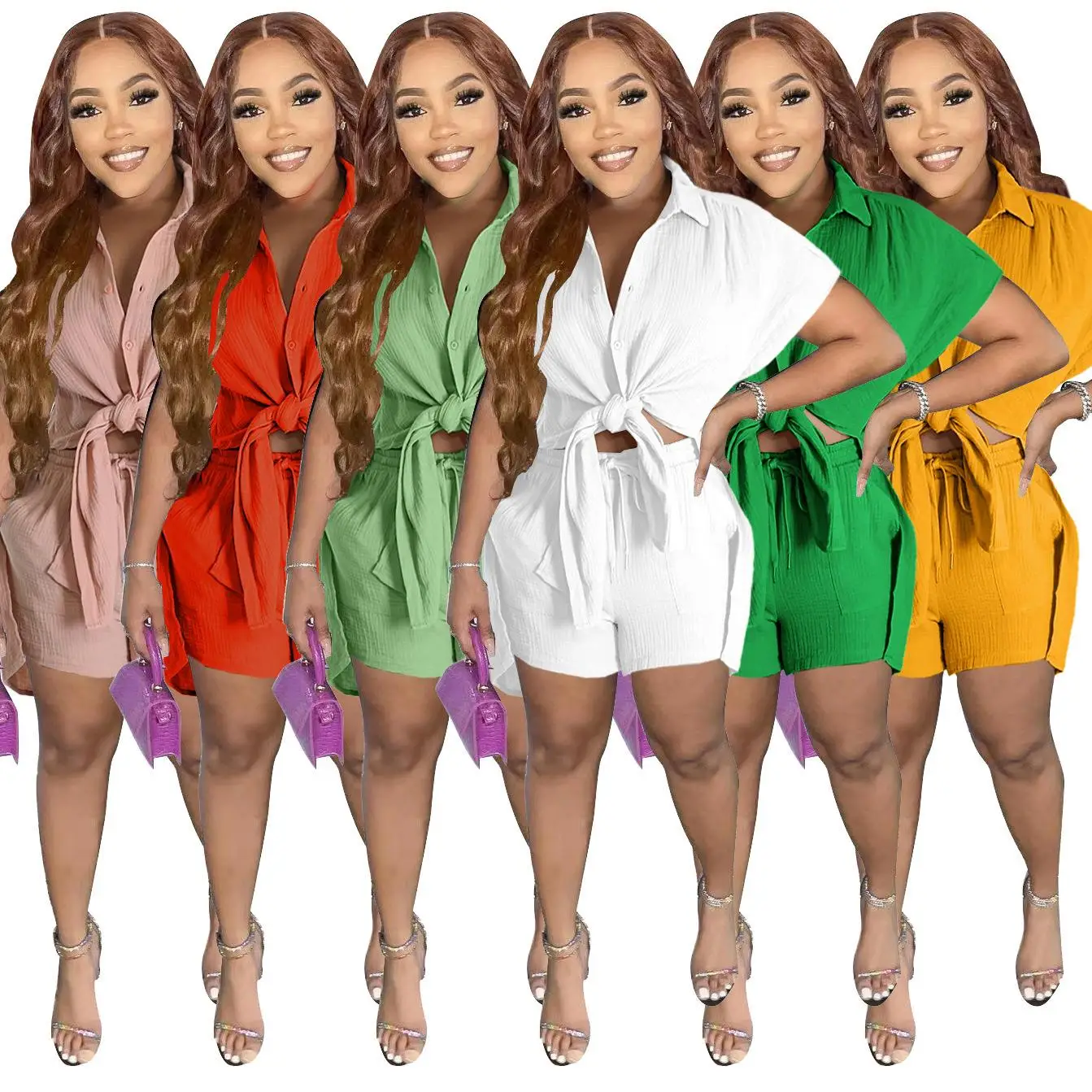 Women's Cotton Linen Shirt Shorts Set Summer Fashion Three-Piece Suit Pure Color Splice Style Sleeve-Length Three-Bruce
Women's Cotton Linen Shirt Shorts Set Summer Fashion Three-Piece Suit Pure Color Splice Style Sleeve-Length Three-Bruce