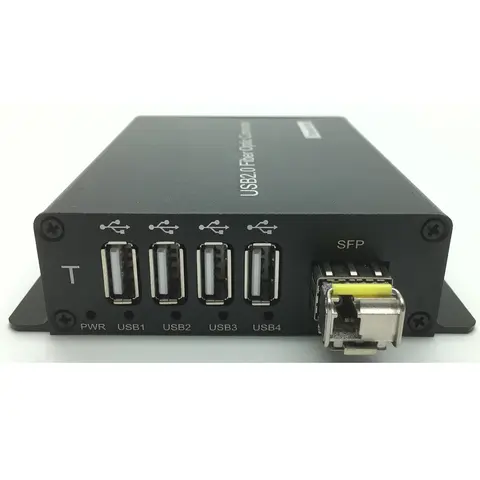 1Ch USB2.0 Compatible with 4Ports 2.0 USB Data Fiber Modem with 1.25G SM BIDI 300M LC SFP Optical Transceiver Module