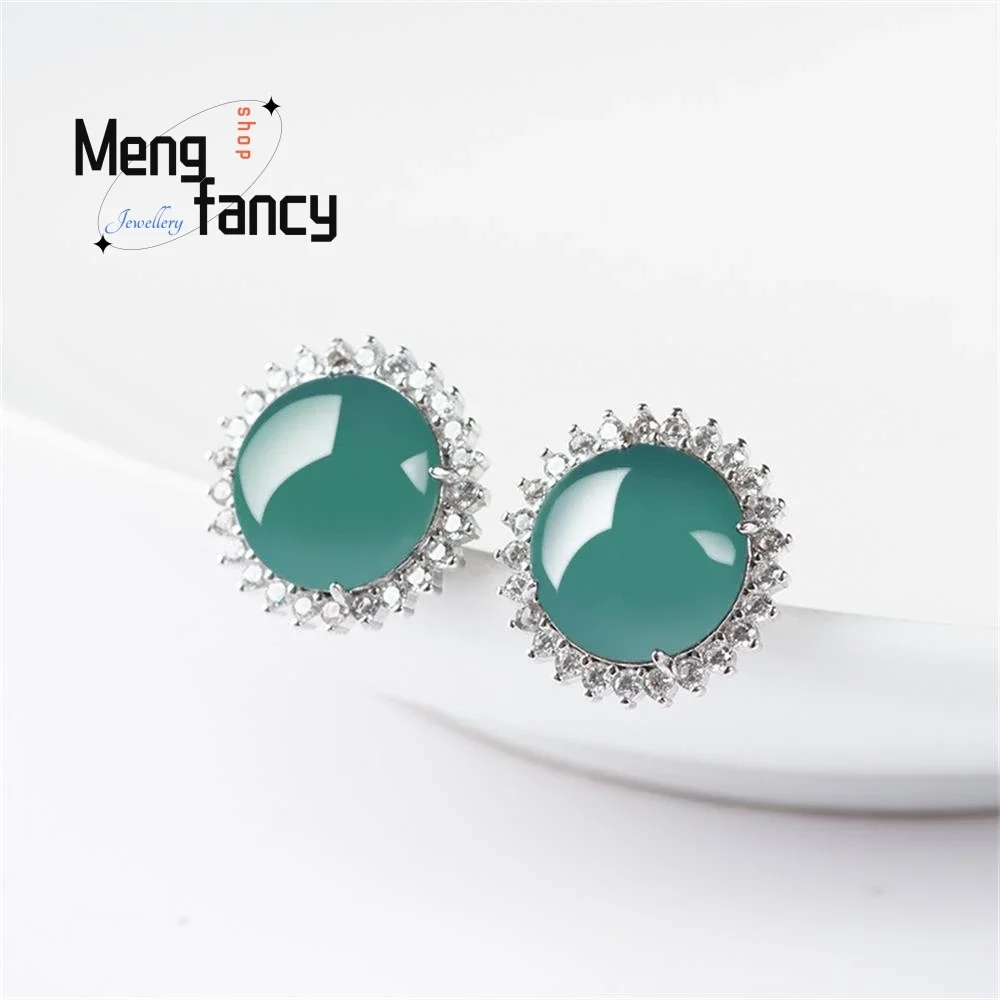 S925 Silver Inlaid Natural A-goods Jadeite Blue Water Earrings High-Grade Fashion Female Models Exquisite Elegant Luxury Jewelry
S925 Silver Inlaid Natural A-goods Jadeite Blue Water Earrings High-Grade Fashion Female Models Exquisite Elegant Luxury Jewelry
