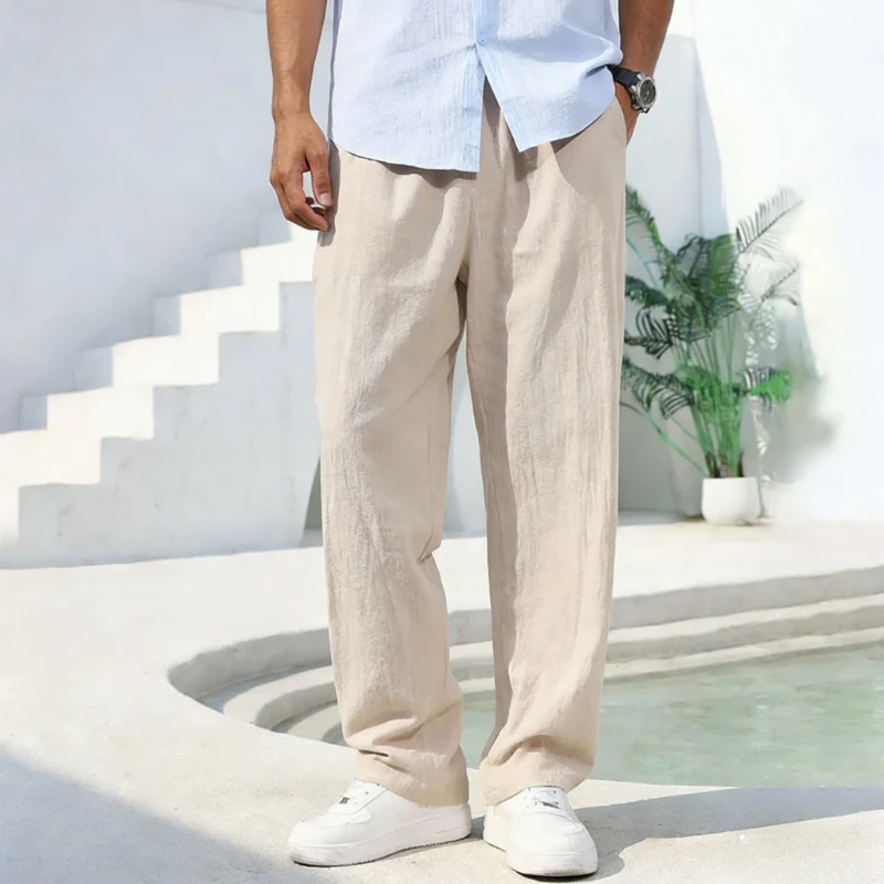 2026 Men's Cotton Linen Pants Straight Leg Lightweight Breathable Comfortable Trousers Beach Style Solid Color Casual Sweatpants
2026 Men's Cotton Linen Pants Straight Leg Lightweight Breathable Comfortable Trousers Beach Style Solid Color Casual Sweatpants
