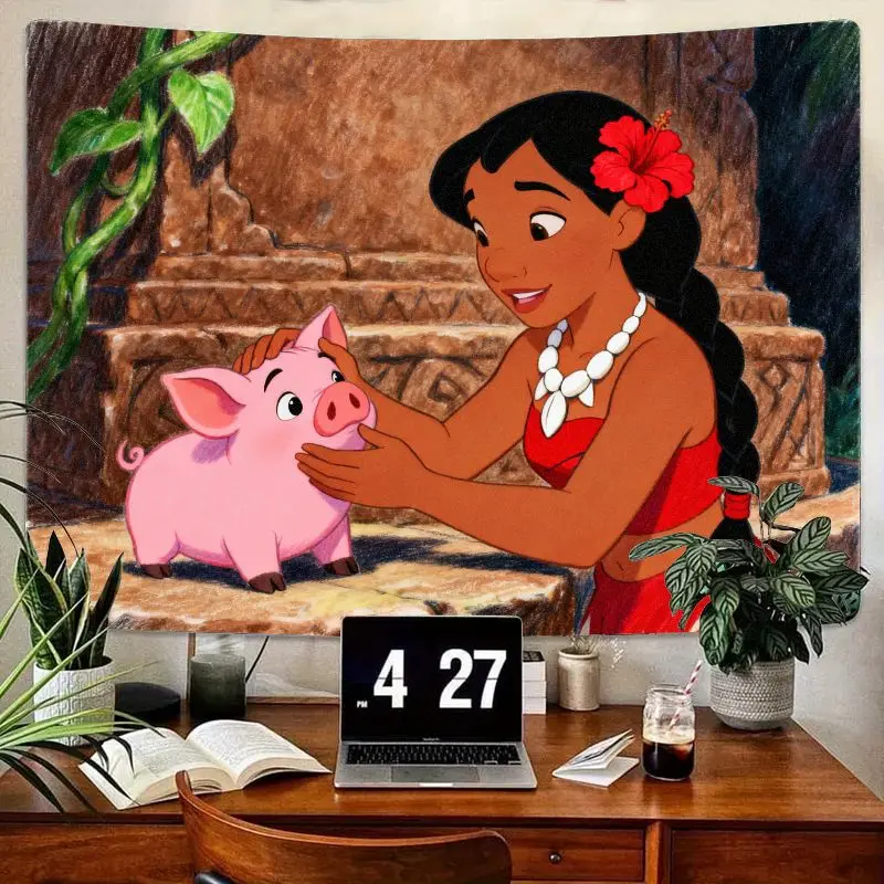 1PC Cute Moana Pua Inspired Tapestry, Tropical Cartoon Girl & Pig Friendship Wall Art, Polyester Living Room Bedroom Dorm Decor
1PC Cute Moana Pua Inspired Tapestry, Tropical Cartoon Girl & Pig Friendship Wall Art, Polyester Living Room Bedroom Dorm Decor