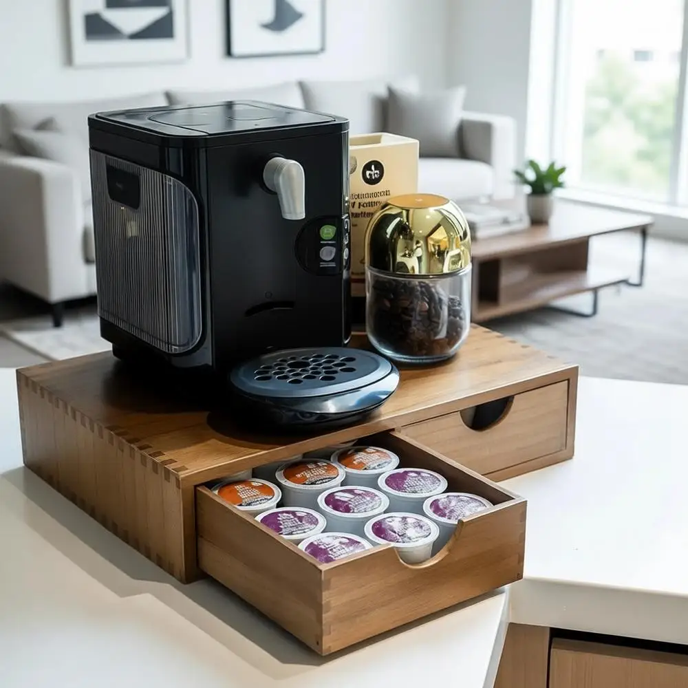 Коробка для хранения кофейных капсул, органайзер для чая и K-Cup, вмещает 30 капсул, диспенсер для установки под столешницу
Коробка для хранения кофейных капсул, органайзер для чая и K-Cup, вмещает 30 капсул, диспенсер для установки под столешницу
