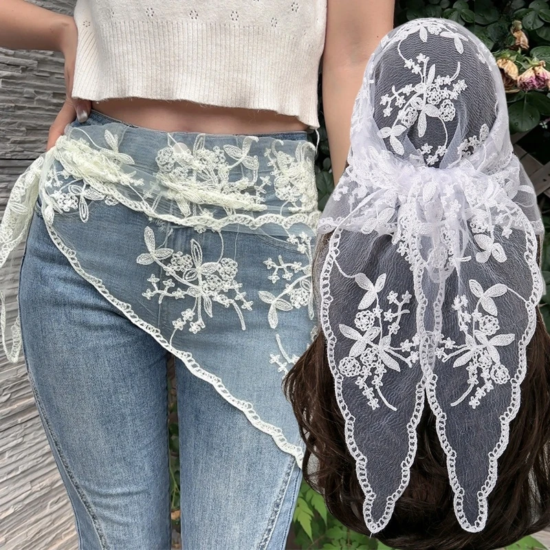 Elegant Lace Scarf Hollow Out Embroidery Foulard Bandana Solid Color Triangular Scarf Thin Vintage HandkerChiefs for Hair Woman
Elegant Lace Scarf Hollow Out Embroidery Foulard Bandana Solid Color Triangular Scarf Thin Vintage HandkerChiefs for Hair Woman