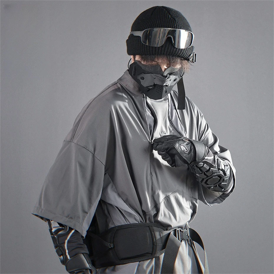 Techwear, летние футболки-карго, мужская футболка с коротким рукавом в стиле панк, хип-хоп, уличная одежда больших размеров, повседневные футболки с двойной молнией, топы
Techwear, летние футболки-карго, мужская футболка с коротким рукавом в стиле панк, хип-хоп, уличная одежда больших размеров, повседневные футболки с двойной молнией, топы