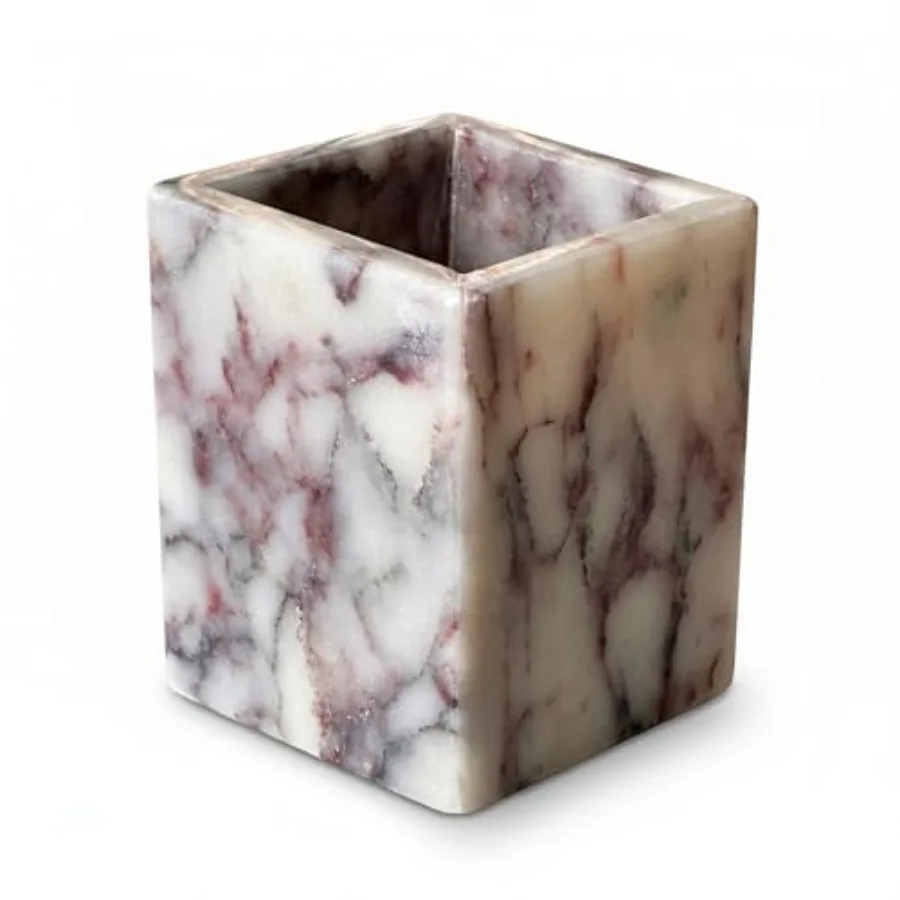 Natural Calacatta Viola Marble Pen Holder, Luxury Square Organizer Cup, Multi-Use Hand-Polished Storage for Desk, Bathroom Vani
Natural Calacatta Viola Marble Pen Holder, Luxury Square Organizer Cup, Multi-Use Hand-Polished Storage for Desk, Bathroom Vani