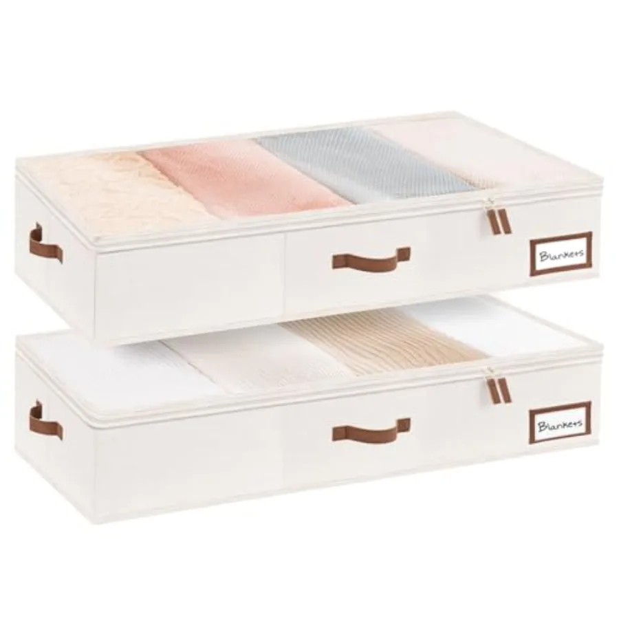 Extra Large Under Bed Storage Containers with Handles and Label Holder, 2 Pack Ultra-thick Fabric Underbed Bins, Closet Organiz
Extra Large Under Bed Storage Containers with Handles and Label Holder, 2 Pack Ultra-thick Fabric Underbed Bins, Closet Organiz