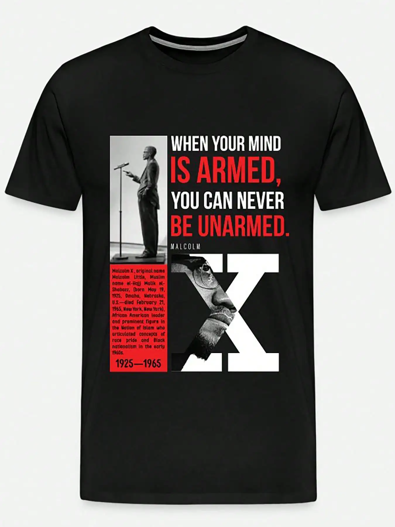 Malcolm X Quote Graphic T-Shirt Collection Funny Men's Short Sleeve Black For Fans Of Malcolm X History Gift For Book Lovers 
Malcolm X Quote Graphic T-Shirt Collection Funny Men's Short Sleeve Black For Fans Of Malcolm X History Gift For Book Lovers