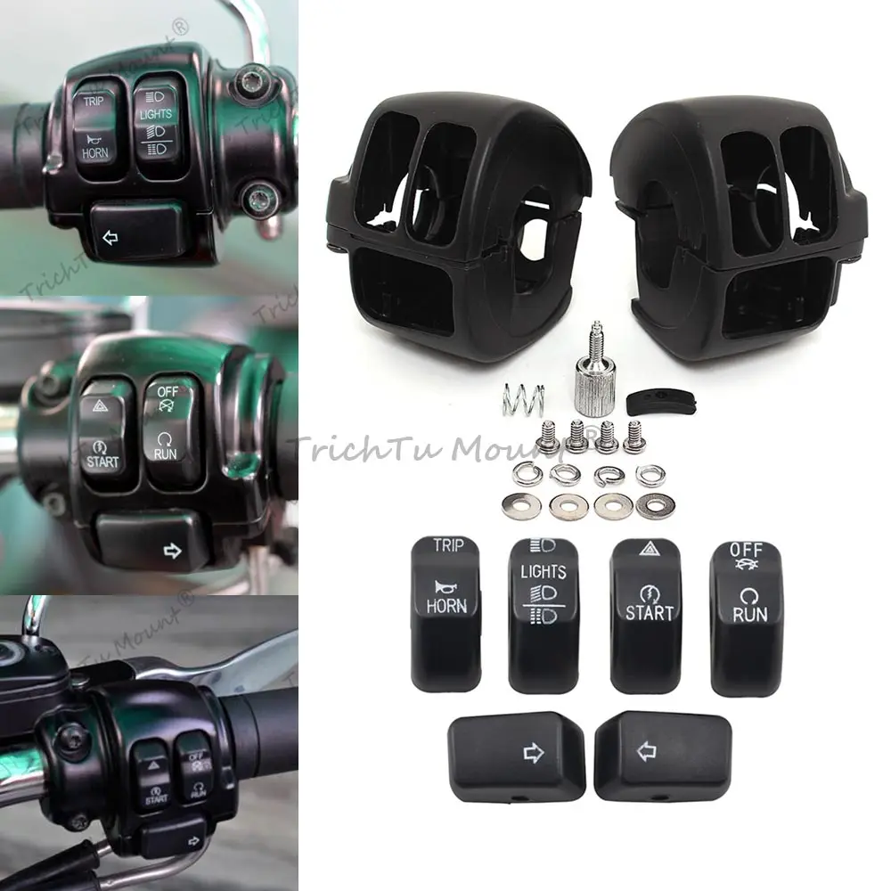 Modified Motorcycle Switch Housings Cover & 6 Switch Cap Buttons For Harley Touring Glide Road King Sportster Softail Dyna VRSC
Modified Motorcycle Switch Housings Cover & 6 Switch Cap Buttons For Harley Touring Glide Road King Sportster Softail Dyna VRSC