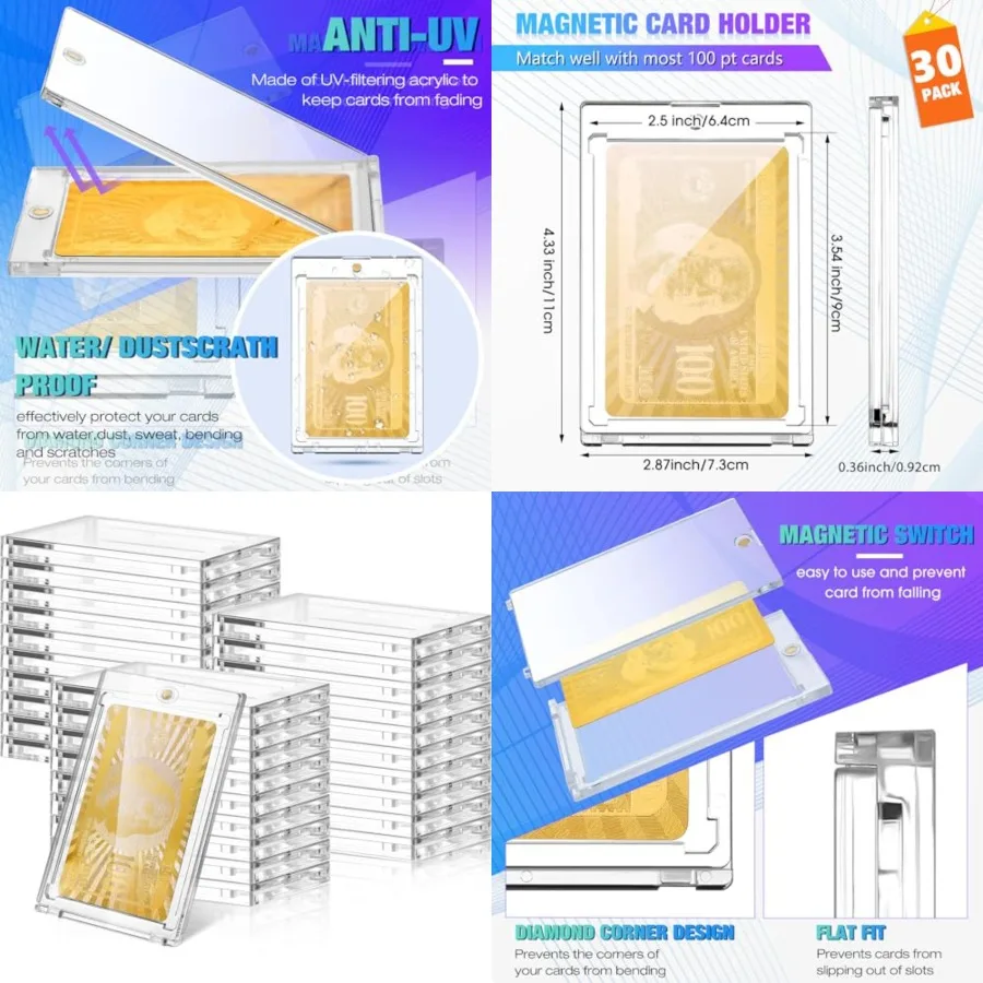 Pcs 00 Magnetic Card Holder, Holder Case Clear Protectors for Thick Baseball Football Hockey Cards
Pcs 00 Magnetic Card Holder, Holder Case Clear Protectors for Thick Baseball Football Hockey Cards