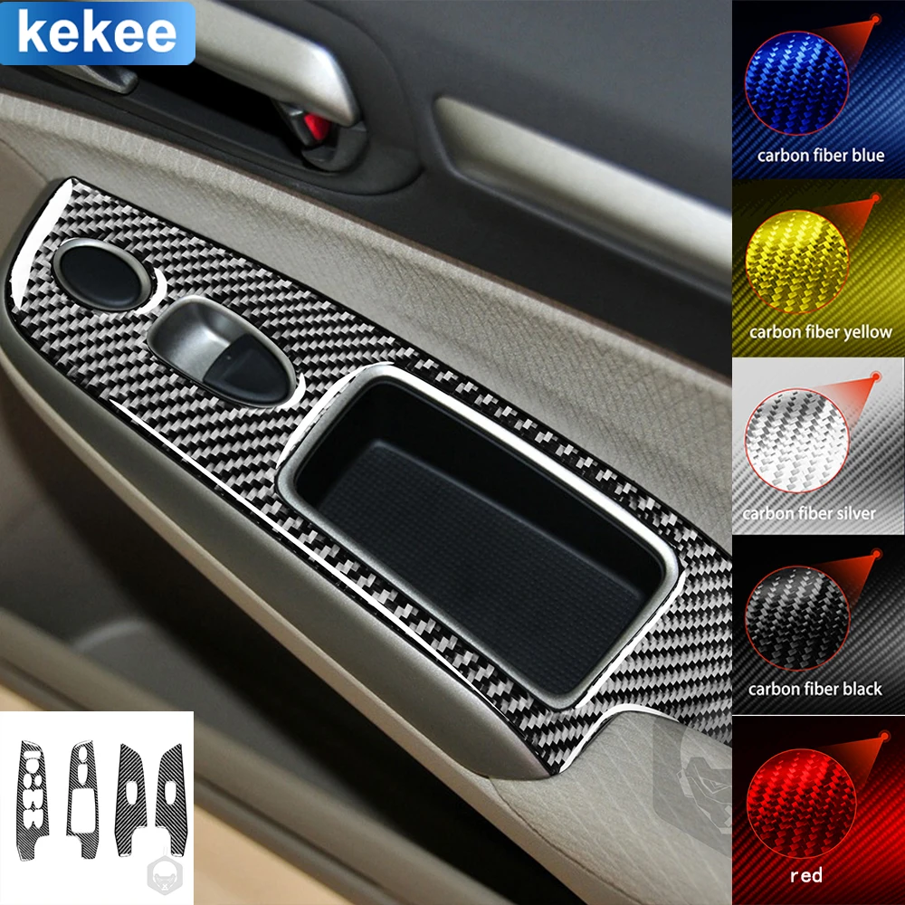 For Honda Civic 8 8th Gen 2006-2011 Window Lift Control Panel Trim Soft Real Carbon Fiber Sticker Cover Car Interior Accessories
For Honda Civic 8 8th Gen 2006-2011 Window Lift Control Panel Trim Soft Real Carbon Fiber Sticker Cover Car Interior Accessories